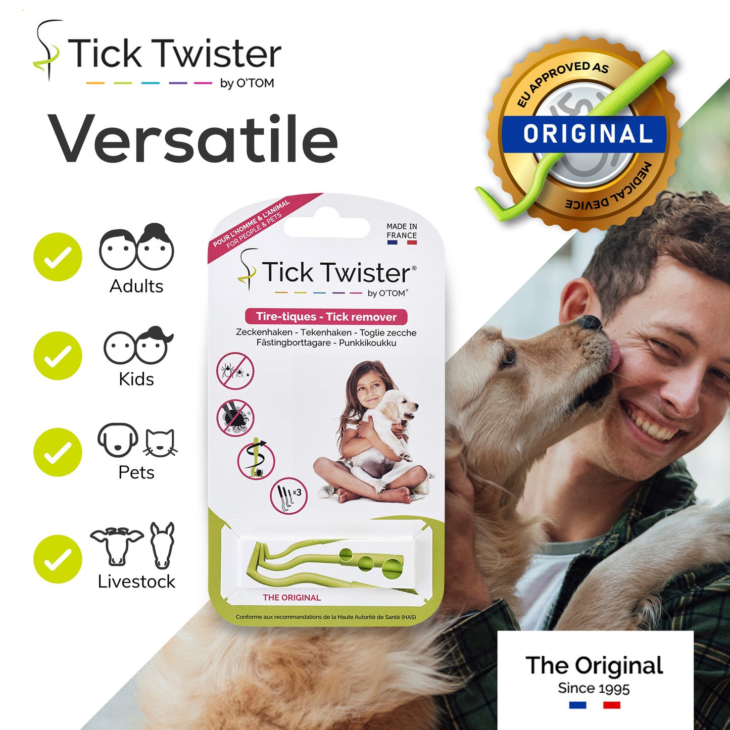 Tick Twister Tick Removers - Cardboard Packaging (3 pieces)