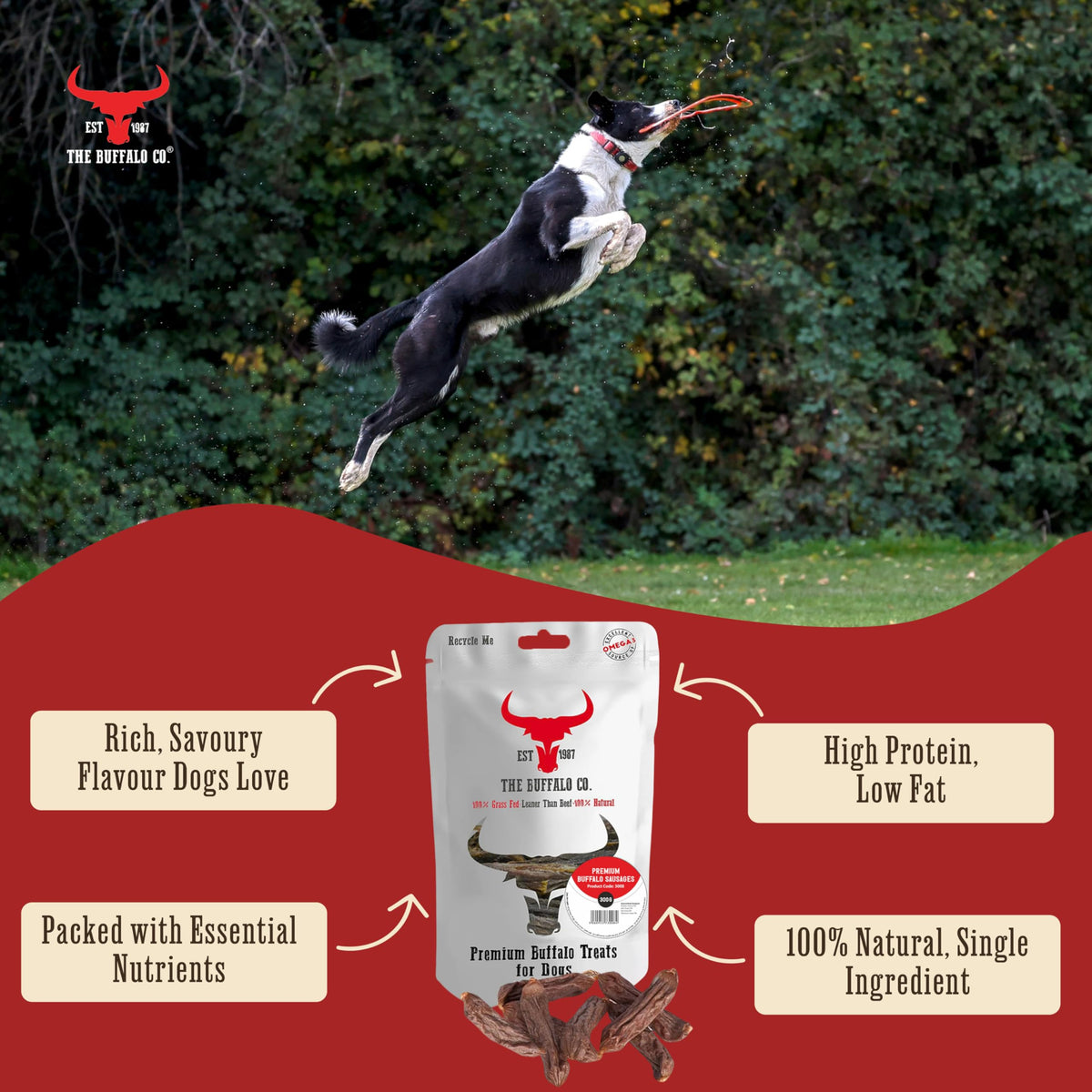 The Buffalo Co. Premium Buffalo Sausages for Dogs (300g)